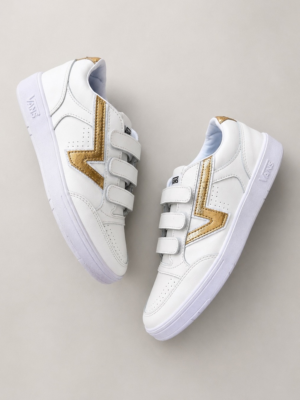 VANS Lowland Comfy Cush V Sneaker in Marshmallow Gold Metallic